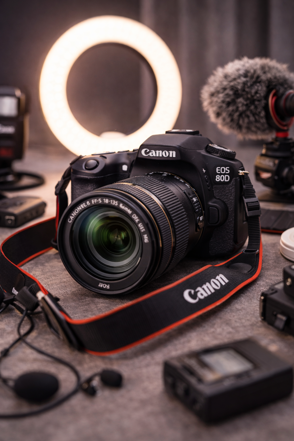 Foto do equipamento Câmera DSLR Canon EOS 80D  Lente 18-135mm