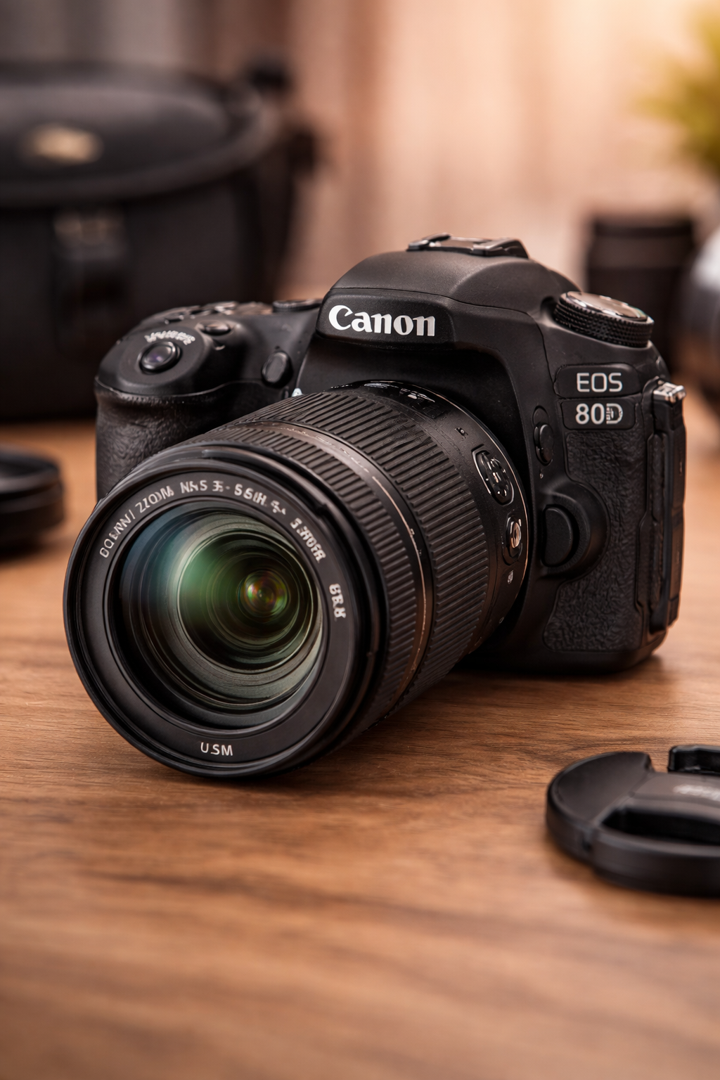Foto do equipamento Câmera DSLR Canon EOS 80D  Lente 18-135mm